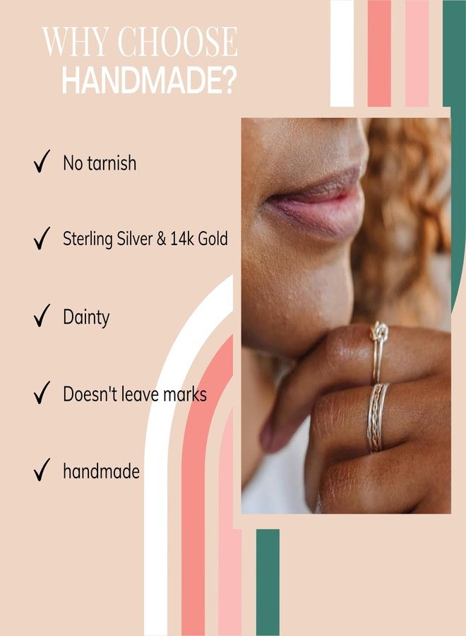 Handmade Studio Harmony Braided Stacking Ring | Silver and Gold Statement Ring | Silver and Gold-Filled for Women | Simple and Elegant | Minimalist Jewelry | Waterproof Everyday Wear | Stacking Rings | Handmade (8) - Image 2